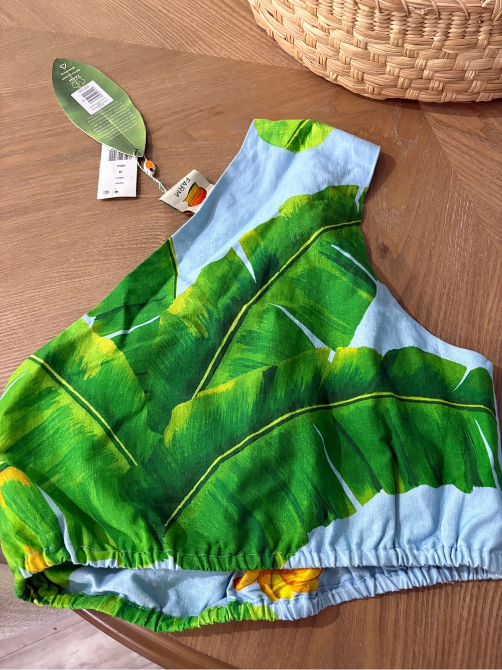 Farm Rio One-Shoulder Crop Blouse NWT - Picture 3 of 5